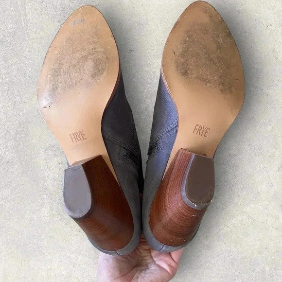 Frye Womens Reina Jea Western Ankle Boots Nubuck Leather Gray Zip Up Size 9.5 - Picture 11 of 13